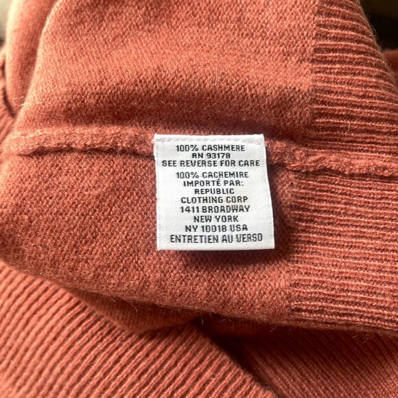 Magaschoni Cashmere V-Neck Sweater Size XS in Dusty Copper Winter Warm - Picture 8 of 10